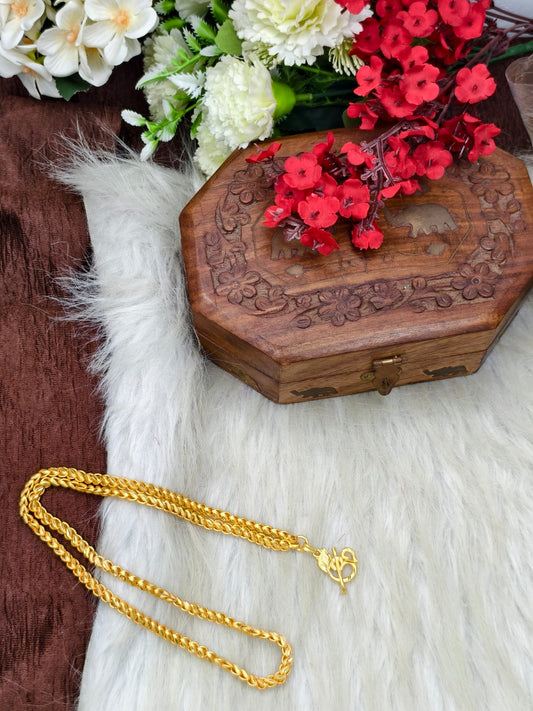 Forming matte finished (1Gram gold plated) Lotus Chain with Doller