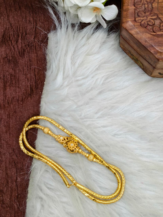 Foming Mugappu chain (1Gram Gold plated) Stone Model