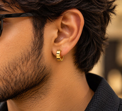 Men’s Classic Gold Hoop Earrings
