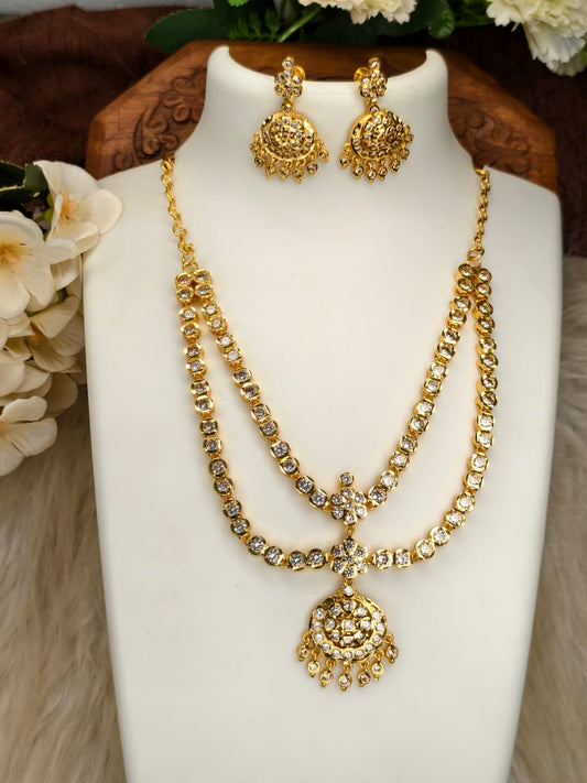 Women Impone Stone Necklace – Premium Gold Finish Traditional Design