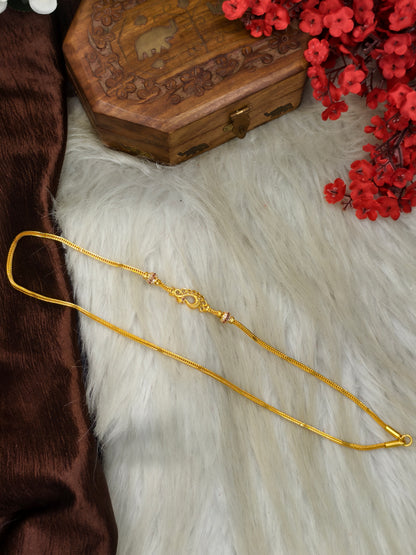 Foming Mugappu chain (1Gram Gold plated) Stone Model