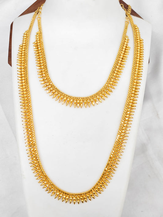 1 Gram Gold Plated Matte Finish Haram Necklace Combo for Women – Traditional Bridal Jewellery