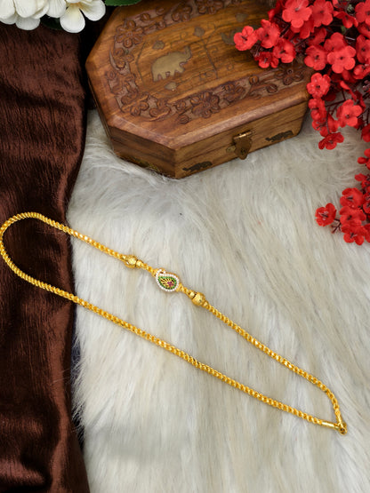 Foming Mugappu chain (1Gram Gold plated) Double side Use model