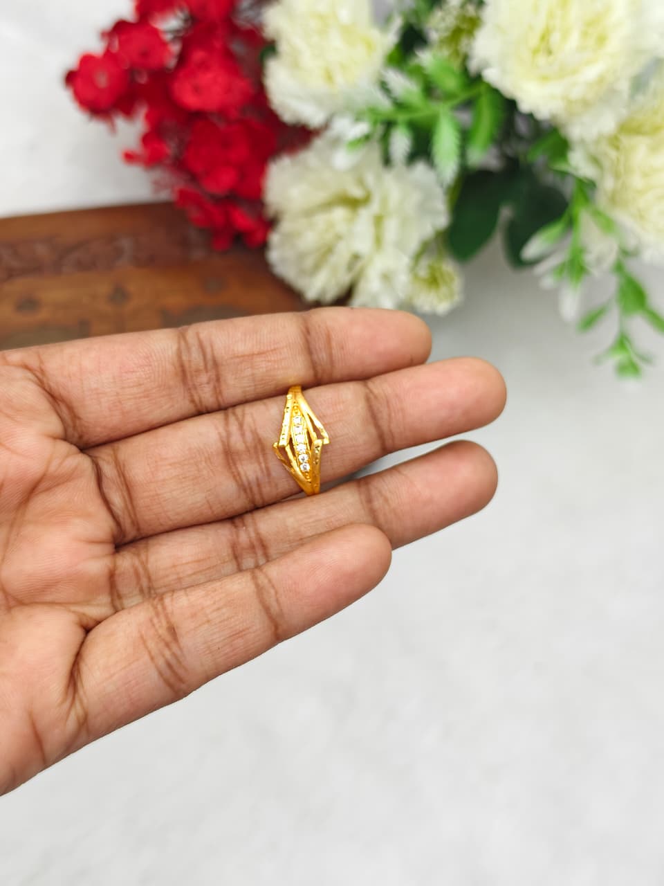 Elegant Women’s 1 Gram Gold plain Ring – Matte Finish