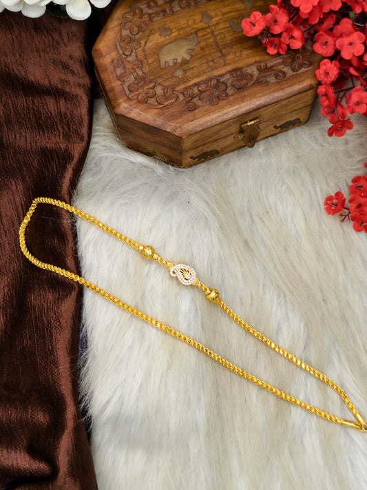 Foming Mugappu chain (1Gram Gold plated) Stone Model